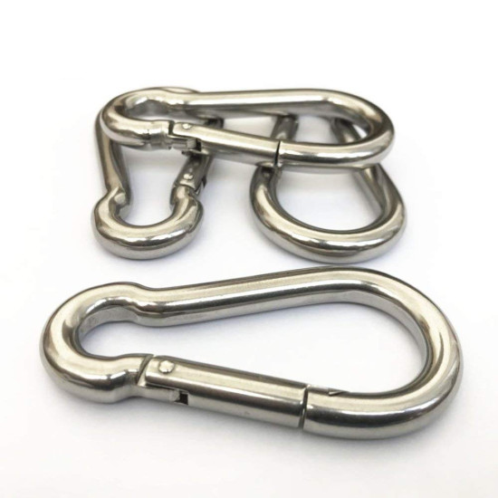 10x Steel Carabiner Quick Screw Links Clamp Clip Clasp Marine Boating Sailing 