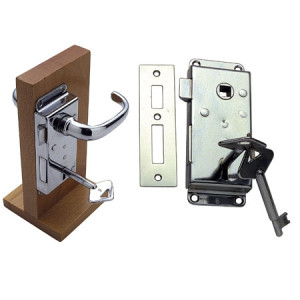 rim lock with keys and flat striker 112 x 46 mm Left Hand